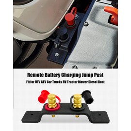 Kit de poste de batería con cable y soporte de montaje para carga remota de batería, terminal de batería resistente, poste de puente para UTV, ATV, camiones, RV, tractor, cortacésped, barco diésel