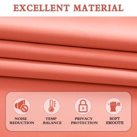 DONREN Room Darkening Half Curtains for Small Windows - Cabinet Curtain Tiers for Kitchen with Rod Pocket (Coral,30 x 30 Inch Length,2 Panels)