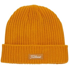 Titleist Charleston Cuff Knit Beanie (Marigold/White, One Size) Golf Hat 2023