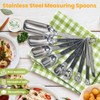 Stainless Steel Measuring Spoons Set of 14 with Leveler, Rectangular