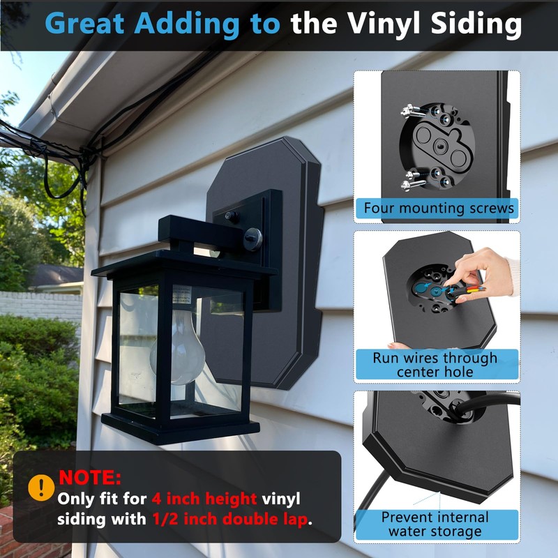 Siding Mounting Kit, Siding Mount Block, Outdoor Light Mounting Block