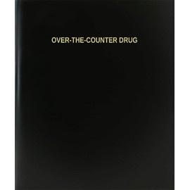 BookFactory Over-The-Counter Drug Log Book/Journal/Logbook - 120 Page, 8.5"x11", Black Hardbound (XLog-120-7CS-A-L-Black(Over-The-Counter Drug Log Book))