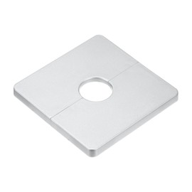 M METERXITY 1-Pack Wall Split Flange, ABS Square Self-Adhesive Escutcheon Plate Cover Buckle for 20 mm/0.79 in Dia Pipe Accessories/Floor/Ceiling, Plumbing Cover Plates [Silver,7mm/0.28in H]