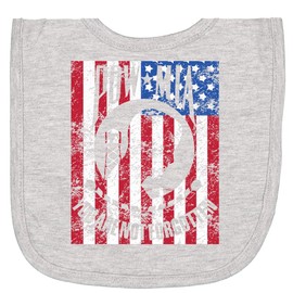 inktastic POW MIA Distressed Flag Newborn Bib Heather Grey 2ac53