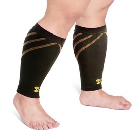 Calf Compression Sleeves for Wide Calves for Men & Women: Leg Sleeve and Shin Splints Support - Ideal for Leg Cramp Relief, Copper Infused Nylon: 5XL