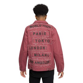 VICTORIOUS Men's Solid Color World Tour Denim Jean Jacket DK192 - Brick - 3X-Large