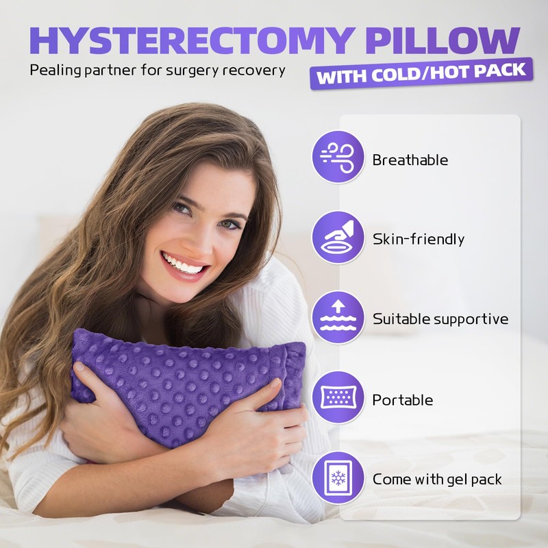 okmaba Hysterectomy Recovery Pillow with Hot/Cold Pack Pocket - Abdominal