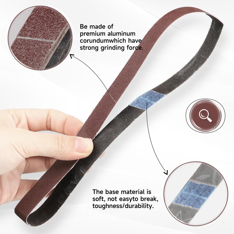 STEBRUAM 12PCS Sanding Belt 20 x 520 mm 240 Grit