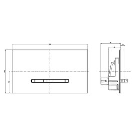 Villeroy & Boch VB ViConnect 9221 Toilet Flush Plate Matt Black x Bianco Opaco / Bianco 253 x 145 x 20 mm