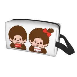 Rikana Monchhichi Makeup Pouch, Stylish, Cosmetic Pouch, Portable, Functional, Large Capacity, Waterproof, Small Items, Lightweight, Business Trip, Travel Pouch, Women's Storage Pouch, Cosmetics