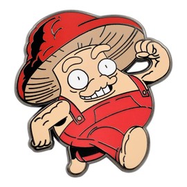 Real Sic Mushroom Guy Enamel Pin - Funny, Trippy Shroom Dude Lapel Pin for Fungi Lovers, Hats, Jackets, Tops, Backpacks and Bags (Red)