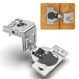 Chibery 60 Pack 1-1/2" Overlay 4D Soft Close Concealed Hinges for Face Frame Door, Adjustable Closing Speed, Satin Nickel, 105 Open Angle Stainless Steel Cabinet Hinges