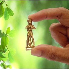 Purpledip Rare Miniature Statue Ram-Bhakt Hanuman, Unique Collectible Gift (11417)