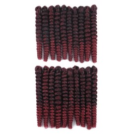 Haolocs 3 Packs Saniay Curl Crochet Braids Short Crochet Braiding Bouncy Twist Spiral Curls Jamaican Twist Hair Extensions 20 Strands/Pack (Pbug, 6 * 20 inch)