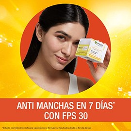 Garnier Skin Naturals Face Express aclara crema hidratante tono uniforme con fps 30  Mascarilla Facial en Tela Tono Uniforme con Vitamina C Express...