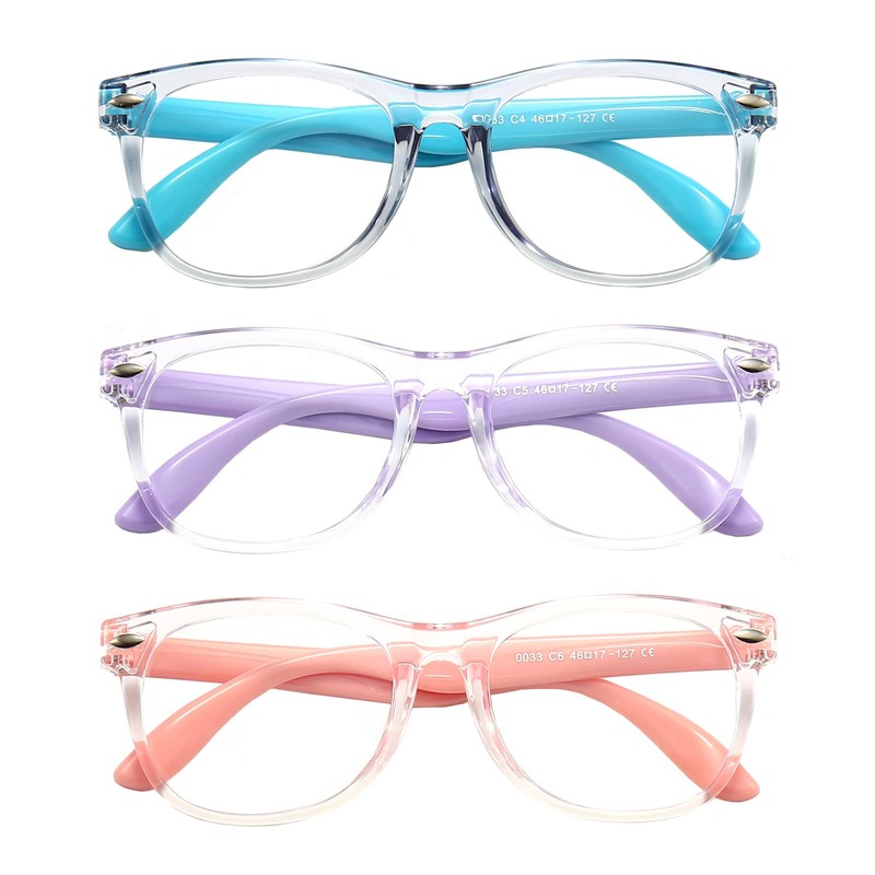 FANNYGO 3 Pack kids Blue Light Blocking Glasses for girls
