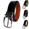 KHIM Mens Leather Belt Reversible, Belts for Men with Rotated
