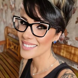 LJCZKA Vintage Blue Light Filter Glasses Cat Eyes Women Glasses Without Prescription Anti-Fatigue Computer Gaming Glasses for PC, black brown