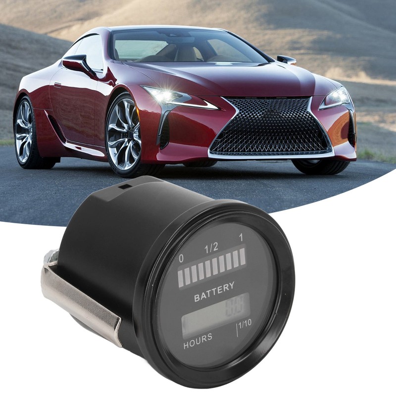 Digital Battery Indicator Hour Meter Multifunctional Gauge IP65 Waterproof for