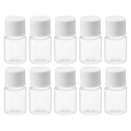 YOKIVE Chemical Bottles, Lab Containers, Wide Mouth Type, Liquid Storage, For Laboratories, Stores, Factories (Transparent, 0.3 fl oz (10 ml), Pack of 10