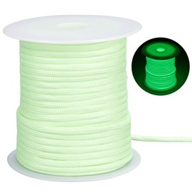 SOFPLATE 102 Feet/31M Parachute Rope Glow in The Dark Paracord Kit 4mm Green Polyester Multifunction Luminous Survival Climbing Paracords Lanyard Cord with Spool for DIY Crafts Projects Accessories