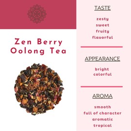 Harmony N More, be fine | Zen Berry Oolong Tea | Premium Loose Leaf Tea | Natural Fruity Blend | Antioxidant-Rich | Relaxing & Refreshing | Perfect for Mindfulness & Wellness - 1.5 oz