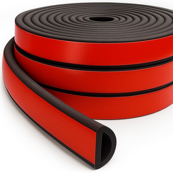Weather Stripping Door Seal Strip 26FT – EPDM D-Shape Foam