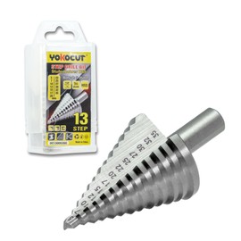 Step Drill, Diameter 5-35 mm Taper Drill, Peeling Drill Ideal for Metal, Steel, Wood, Plastics - 13 Levels HSS Step Drill Cone Drill with 10 mm Shaft Step Drill HSS M2 High Speed Steel
