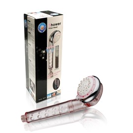 Ronaqua Filtered Handheld Shower Head with Vitamin C – Reduces Chlorine & Impurities, Prevents Dry Skin & Hair, 8 Spray Settings, Easy Installation (Pink)