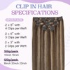 Sindra Clip in Hair Extensions Human Hair Brown Mixed Caramel