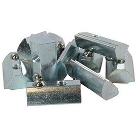 10x T-Slot Nut V 8 St Slot 8 - Type I - M4 with step, spring loaded ball, steel