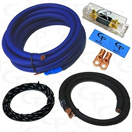 1/0 AWG GAUGE OFHC AMP INSTALLATION WIRING KIT GP CAR AUDIO BLUE BLACK WIRE