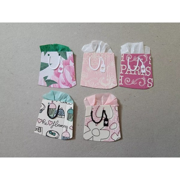 Unbranded Any 4 gift shopping bags cut from cardstocks scrapbook