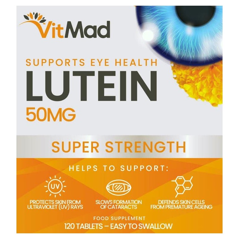 Lutein 50mg 120 Tablets - Supports Eye Health Supplement