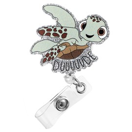 Gjinxi Funny Turtle ID Badge Reel Retractable Badge Holder for Nurses Doctors Medical Staff Nursing Students Retractable Name Badge Holder ID Clip with Nylon Cord