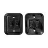 RV Designer S656, Wall Plate Switch, Double, Black, 3.53" x