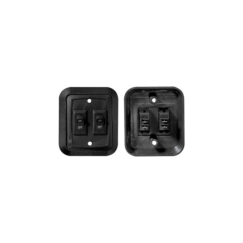 RV Designer S656, Wall Plate Switch, Double, Black, 3.53" x