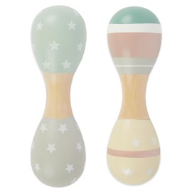 Bieco | Baby Rattle - Stardust | Set of 2 | 19 cm | Baby Maracas | Rattle Toys for Babies 0-6 Months | Montessori Baby Toys 0-6 Months | Baby rattles Wooden Maracas Baby Wooden rattles for Baby
