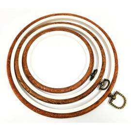 Roylien Embroidery Frame Set of 3 Wood Grain Cross Stitch (size inner diameter 11/15/19cm) rl-07