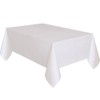 White Solid Rectangular Plastic Table Cover (54" x 108") 1