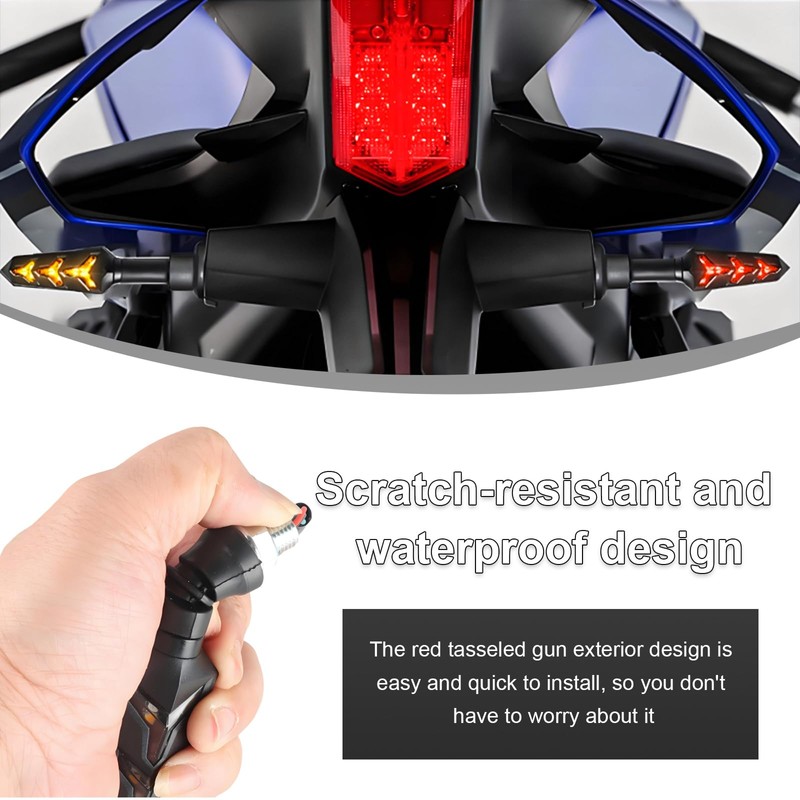 KVAEY 2 PCS Motorcycle Indicators Flowing Turn Signal Lights, Motorbike