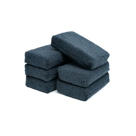 The Rag Company - Premium Grade Microfiber Detailing Applicator Sponges - Versatile Detailing Tool, Extra Absorbent, Able to Withstand Numerous Uses, 3in x 5in, Black (6-Pack)