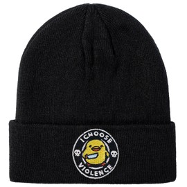 Pbgtywd Cool Beanies I Choose Violence Embroidered Knit Hats Beanie Fall Winter Black Graphic Knit Hat Cap for Women Men