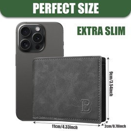 Mens Wallets, Retro Bifold Leather Wallet, Card Cases & Money Organisers, Multi Card Slot Wallet with Banknote Compartments and Coin Pocket, Wallets for Men UK Large Capacity for Daily Use (Black)