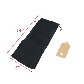 UTALIND 10 Pcs Wine Gift Bags with Drawstrings Reusable Wine Bottle Bags for Wedding Party, Black