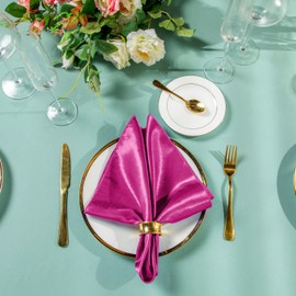 Homiest 16 Pack Hot Pink Satin Napkins 17x17 Inches Dinner Napkins Decor, Square Decorative Napkins Silky Elegant Wedding Napkins, Smooth Table Cloth Napkins for Restaurant Banquet Graduation Party