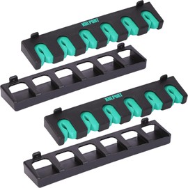 KULPORT Fishing Rod Rack Holders Wall-Mounted Fishing Pole Holder & Rack, Fishing Pole Holders for Garage & Boat 6-Rod Storage Racks(Vertical Green, 2 Pair)