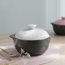 Korea Ceramics Line Pot Earthenware White No. 3 / 한국도자기 라인팟 뚝배기 화이트3호