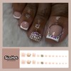 SINHOT White French Tip Press on Toenails Glossy Fake Toe