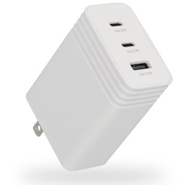 SOLUM USB Charger AC Adapter, Type-C 65W, 3 Ports, 3 Points Simultaneous Fast Charging (2 x Type-C + 1 Type-A), Ultra Fast Charging (Galaxy Standards), Desktop Type, PD PS, PSE Certified, Ultra Fast